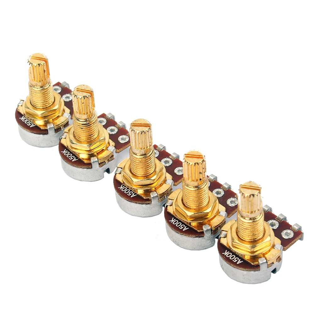 

5 Pcs Potentiometers A500k Solder Lugs Mini Guitar Amp Volume Control Durable Guitar Amp Potentiometer Practical Use