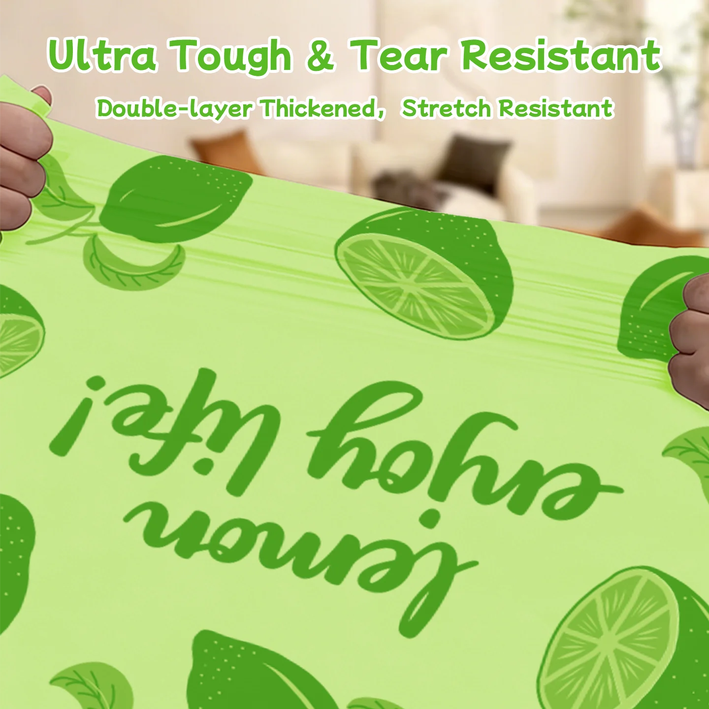 lemon print pattern Tear-free garbage bags home portable Kitchen dormitory enlarged and thickened plastic bag