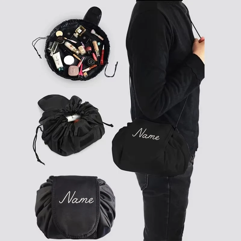 Homefish Women Drawstring Cosmetic Bag Travel Storage Makeup Bag Organizer Female Pouch Portable Waterproof Toiletry Beauty Case