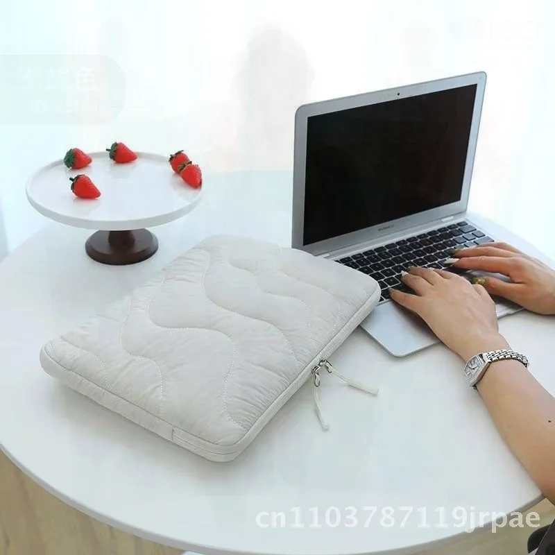 

Сумка для планшета унисекс из Южной Кореи, дышащая водонепроницаемая плюшевая ткань для MacBook, 14-дюймовый легкий чехол для хранения iPad белого цвета