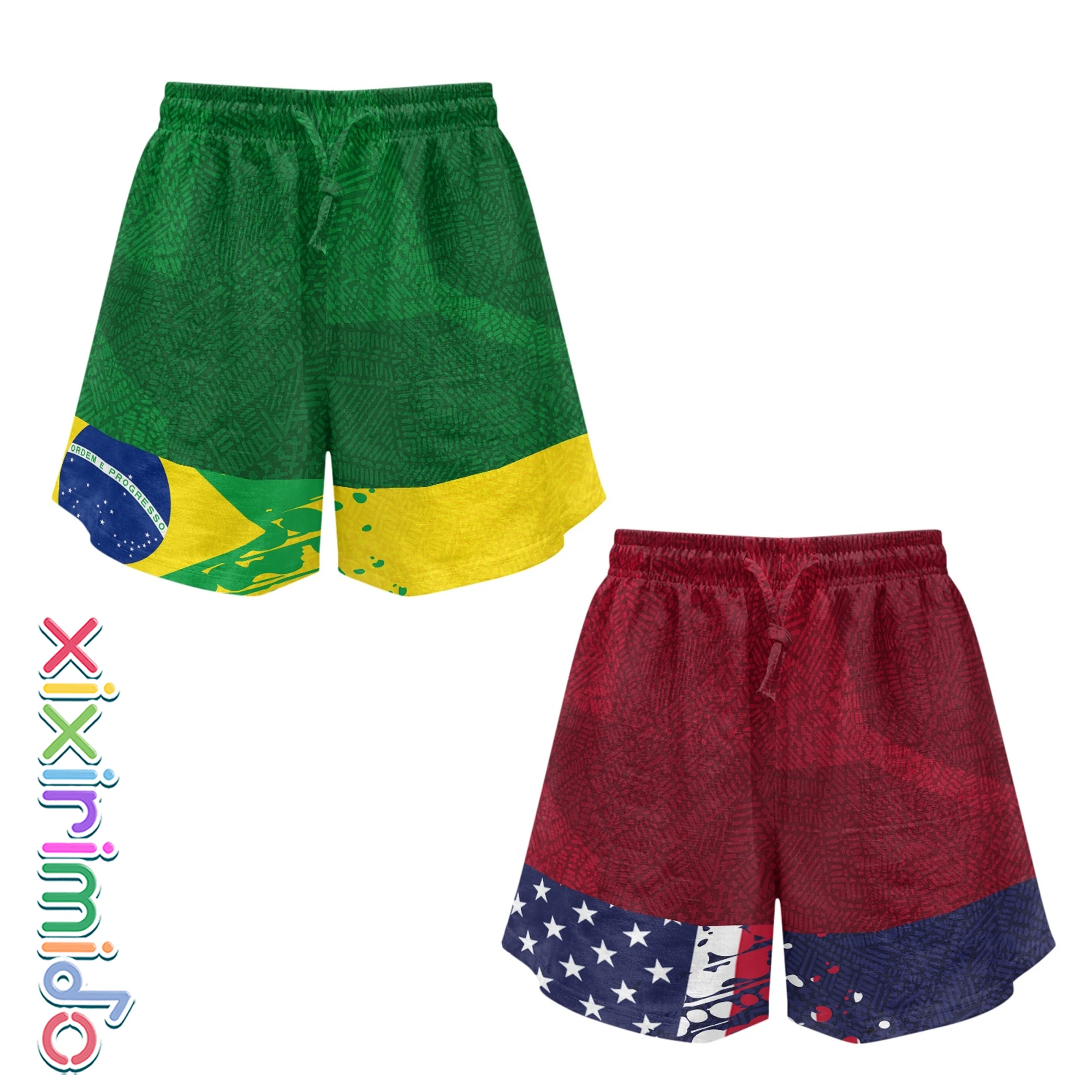 

XIXIRIMIDO 2026 Women's Linen Shorts Wide-legged Drawstring Short Pant National Flag Minimalist Design Lounge Shorts with Pocket