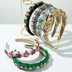 New Exquisite Sponge Fashion Baroque Rhinestone Pearl Headband Beautiful Shining Ball Hair Accessories for Women