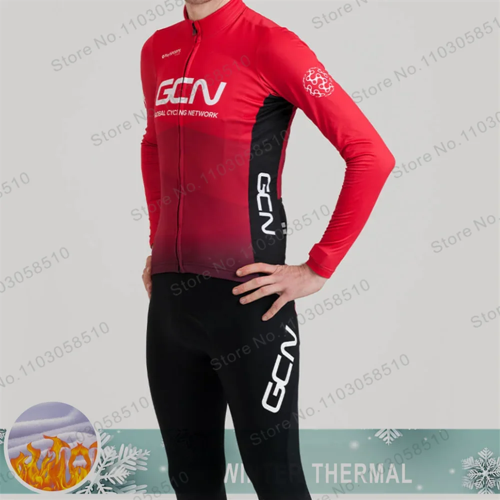 Gcn Winter Bicycle Set Bike Cycling Team 2024 Men Thermal Fleece Long Sleeve Sportswear Pro Traje De Maillot Ciclismo Hombre