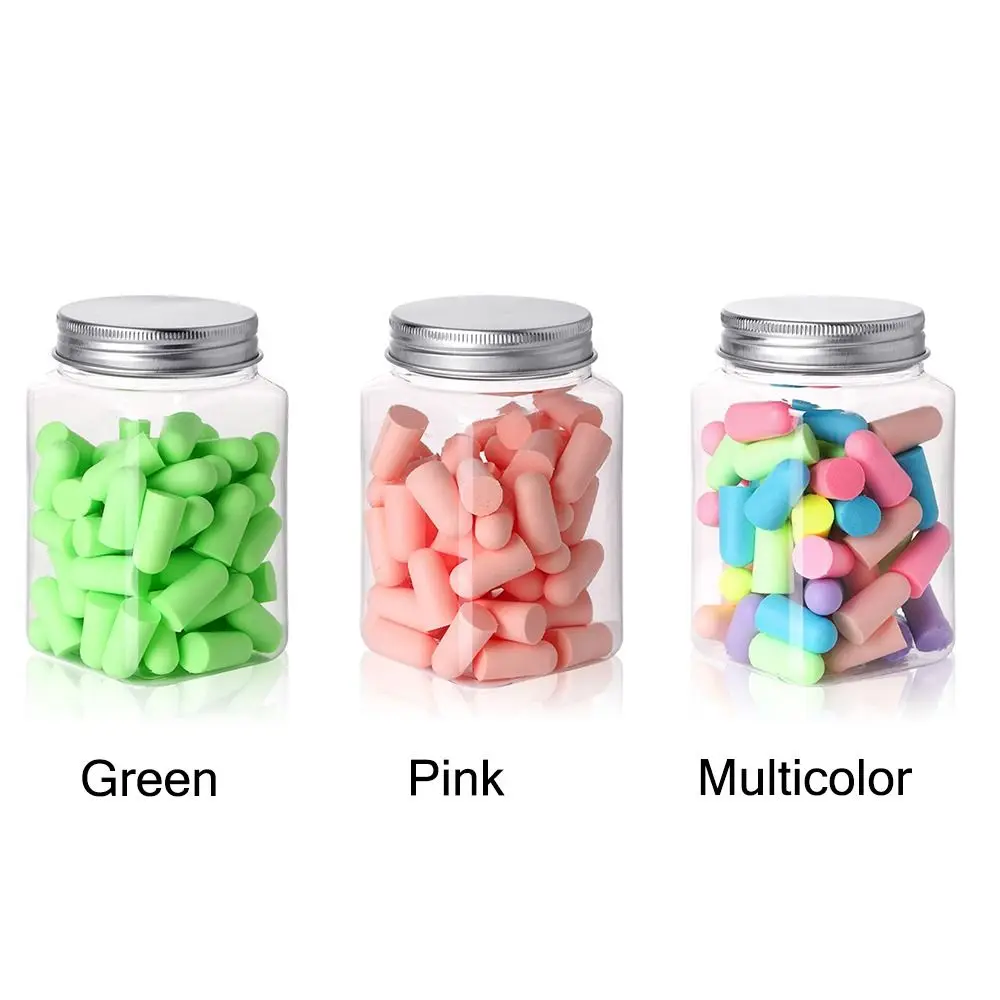 10/24/60/120PCS Multicolor Anti-noise Ear Plugs Slow Rebound Soft Hearing Protector Study Travel Noise Reduction Earplugs