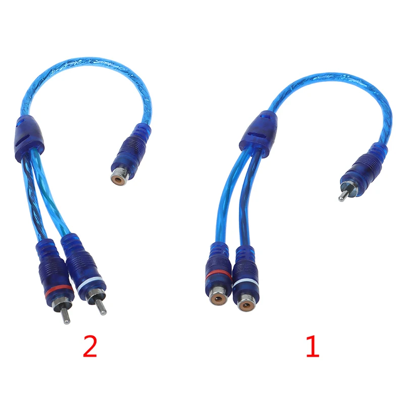 1PC Car MP3 Audio RCA 1 Male to 2 Female / 1 Female to 2 Male   Y Splitter Cable Adapter Cord Converter for Car AUX Amplifier