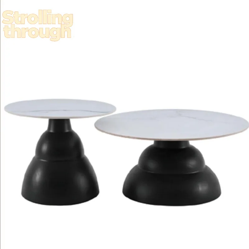

Cream Wind Apartment Coffee Table Round Coffee Table Living Room Household Small Apartment Homestay Combination Coffee Table