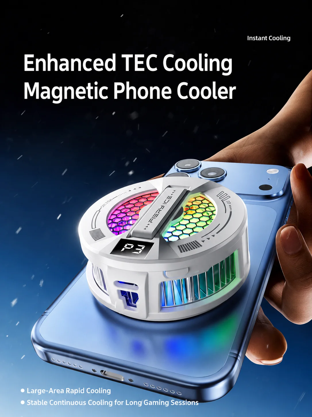 NEW TL181 Pro Mobile Cooler 10W Magnetic/Back-clip Ice Cooling Radiator Digital Display RGB Light Gaming Temperature Control