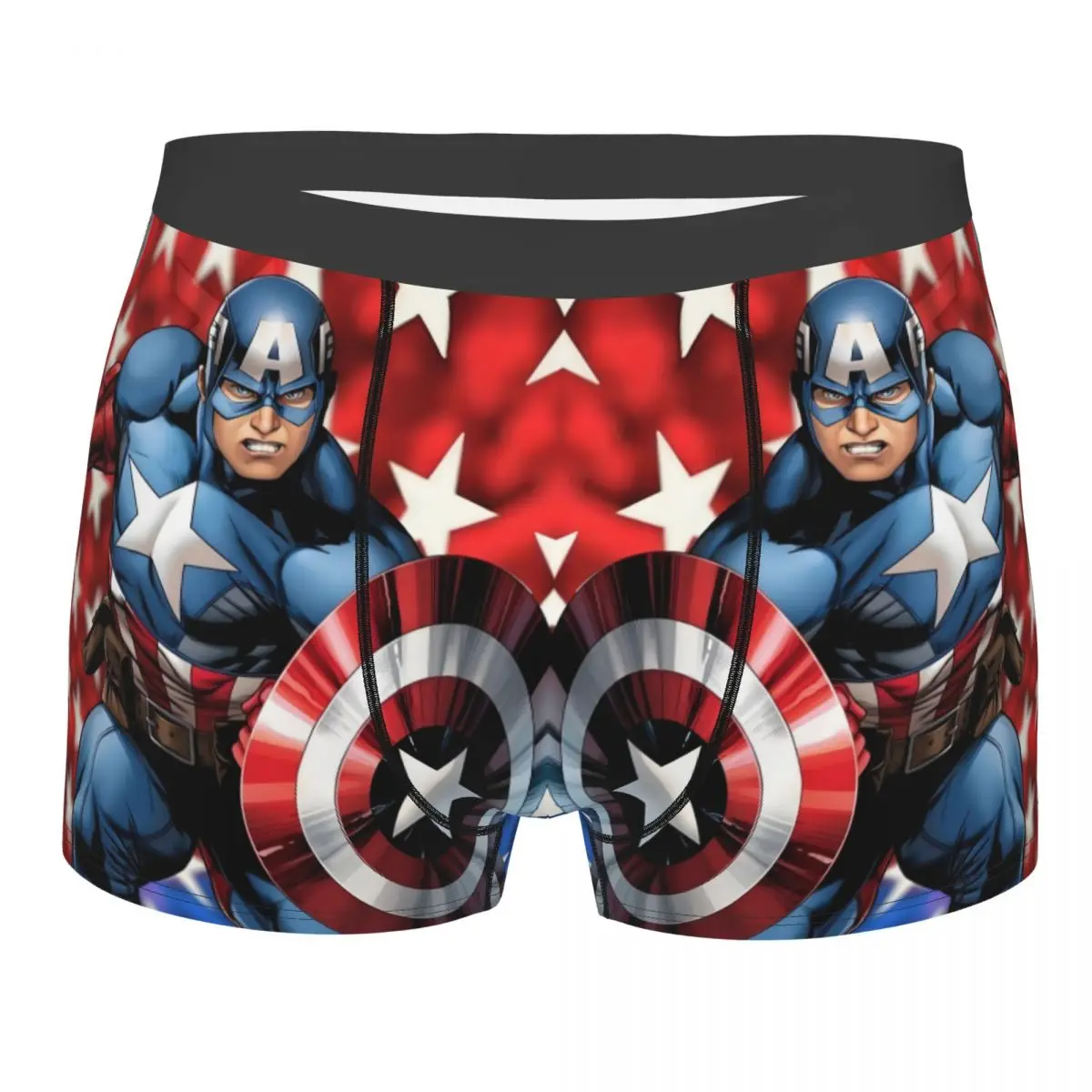 

Классическое нижнее белье Капитан Америка на заказ, мужские дышащие трусы-боксеры с героями мультфильмов аниме, шорты, мягкие трусы для Homme