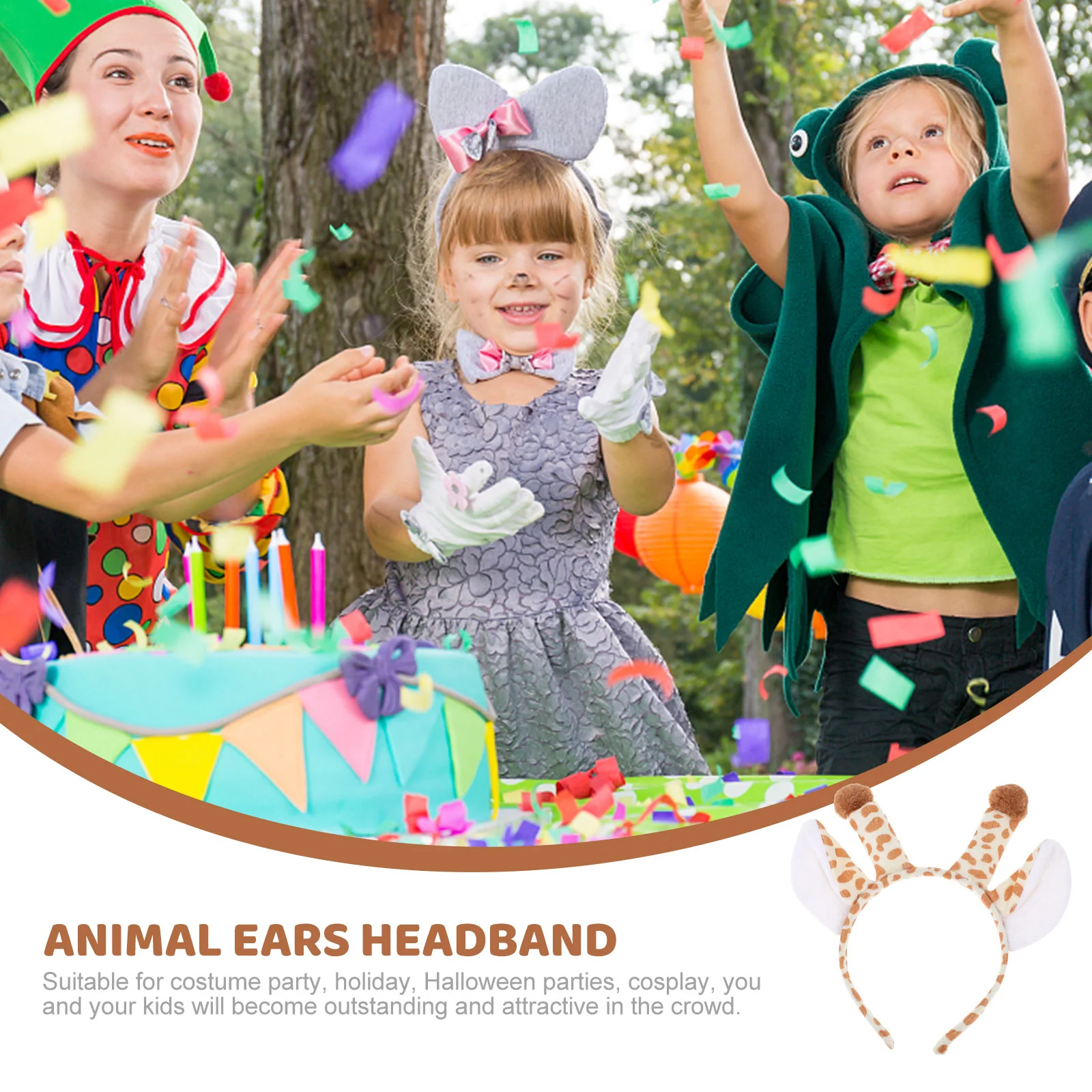 6 uds. Diadema de animales para fiesta, tocado para niñas, decoración para el cabello, diademas con orejas, accesorios de decoración de animales para niños rellenos