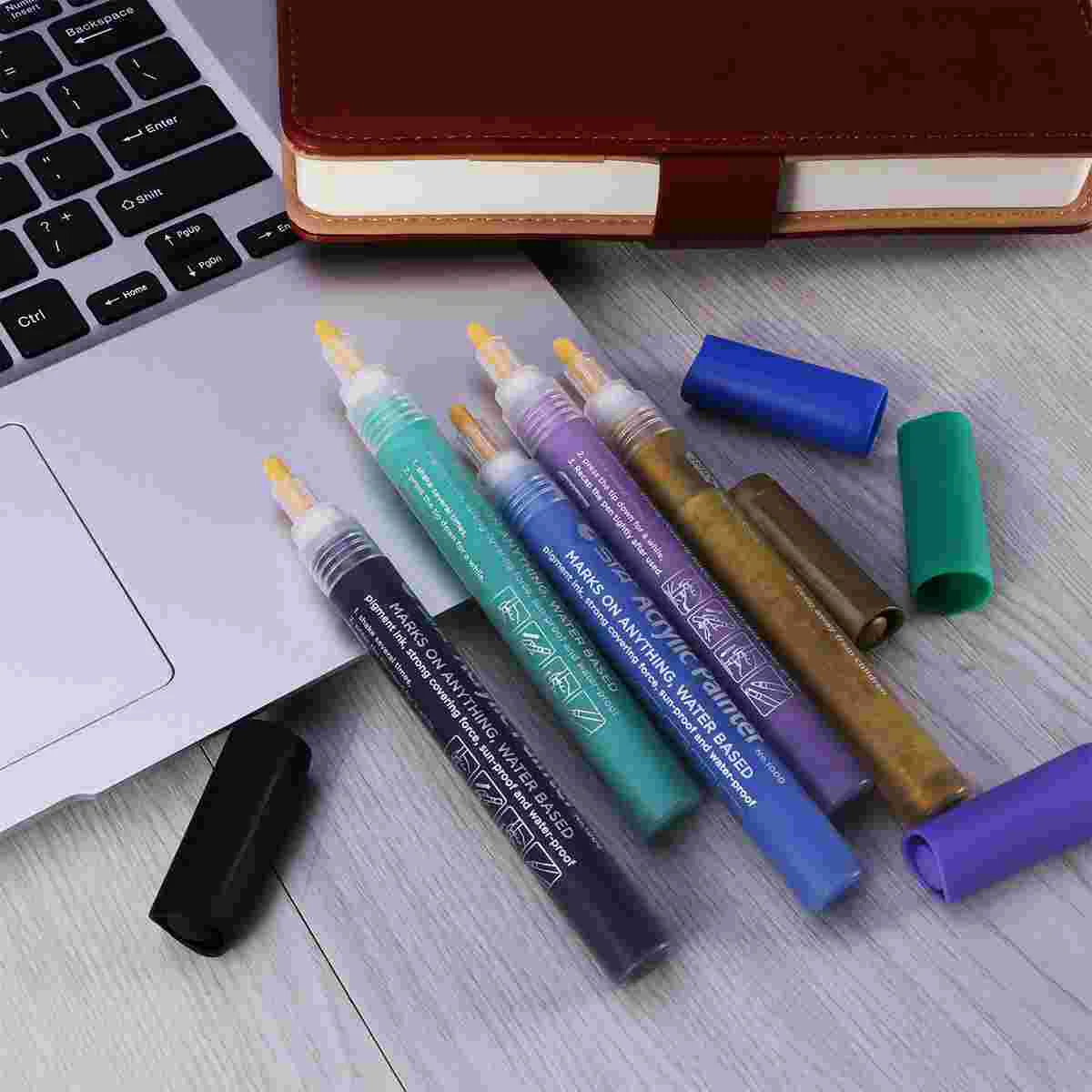 Acrylic Paint Marker Pen Waterproof Medium Point Paint Pen for Paper Rocks Wood Canvas Glass Ceramics DIY Projects (Purple)