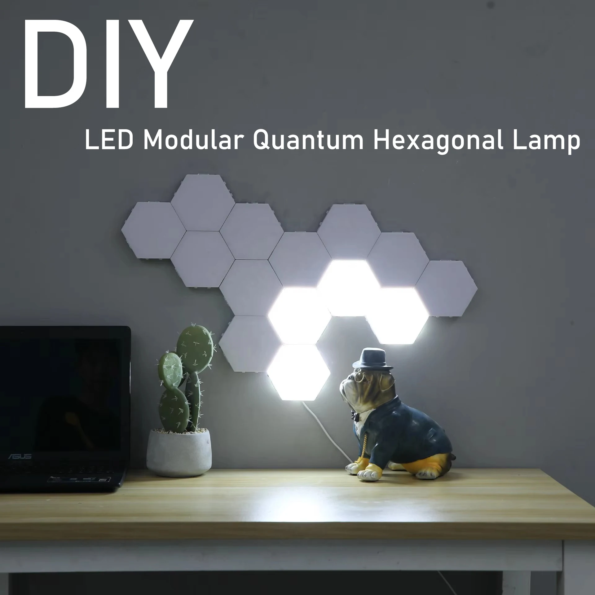 

LED Quantum Hexagonal Modular Honeycomb lamp Free Combination Touch Wall Light sci-fi feel Intelligent Night Light AC110-240V