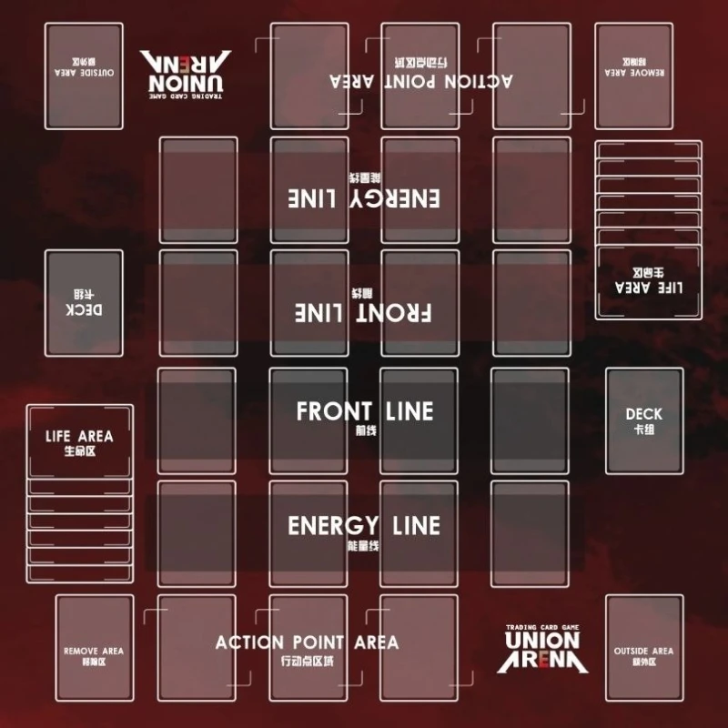Tappetino da gioco Union Arena Tappetino da gioco in gomma per torneo a 2 giocatori Tappetino da battaglia da gioco antiscivolo personalizzato di grandi dimensioni per giochi di carte Anime TCG