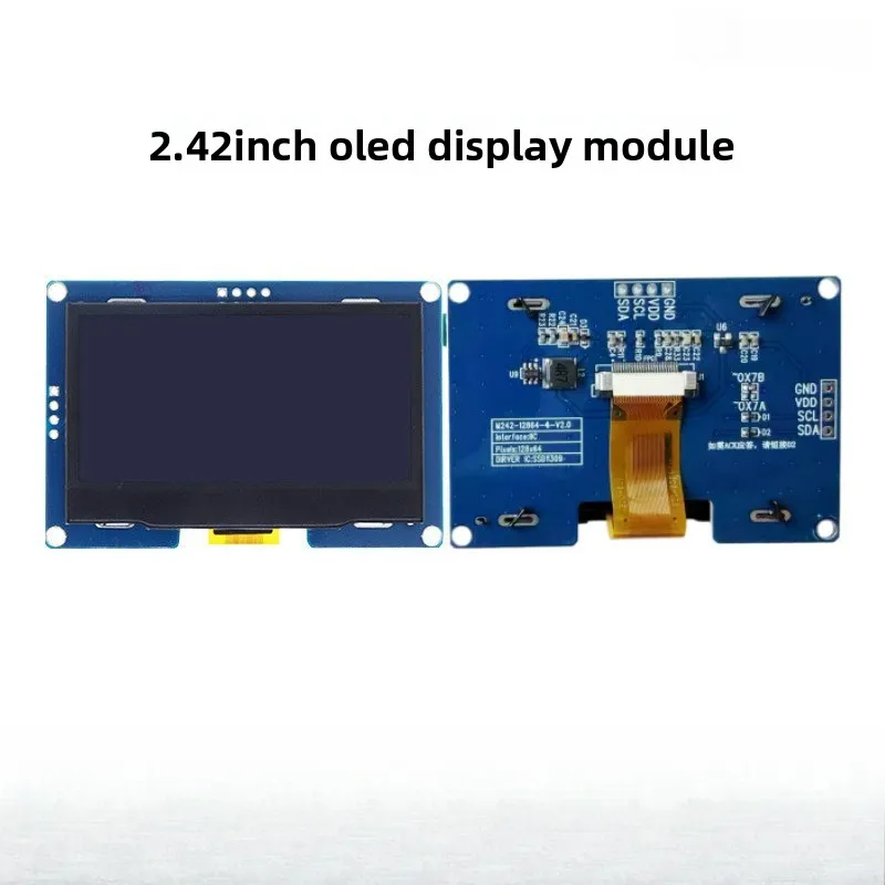 Cyd 2.42inch Oled Lcd Screen 4-pin Monochrome Screen Iic Ssd1309 Small Screen 128x64 Display Module