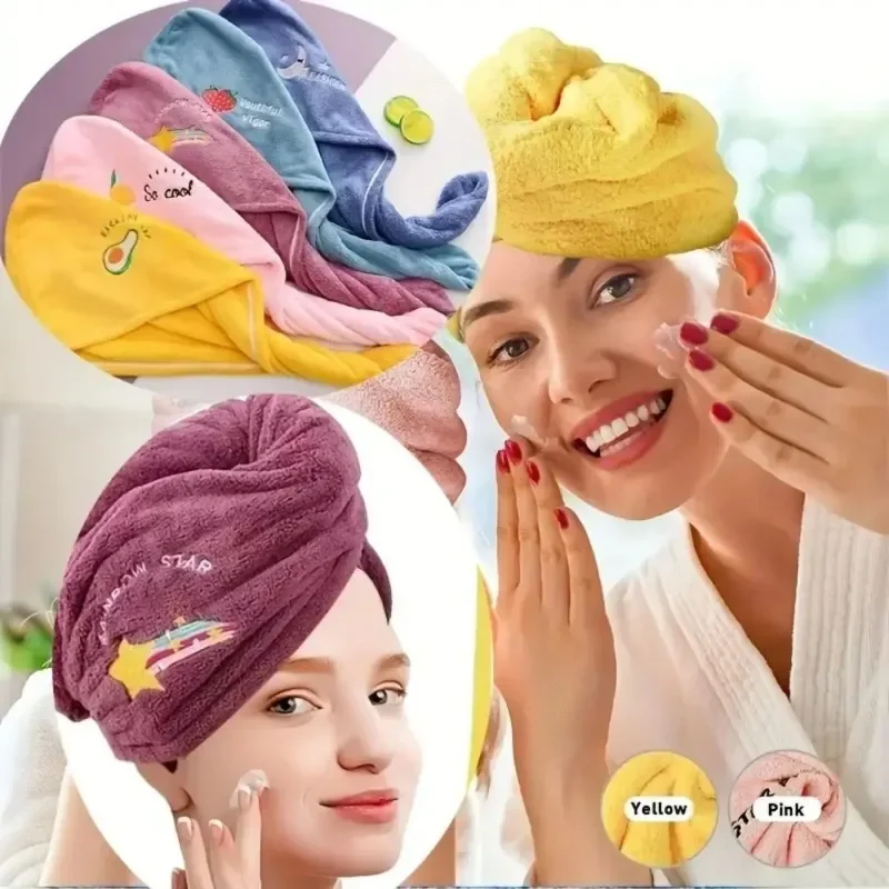 Toalla mágica de microfibra para secado de cabello, gorro de ducha de secado rápido, turbante para mujeres y niñas, gorro de baño de fibra de poliéster suave, 1 unidad