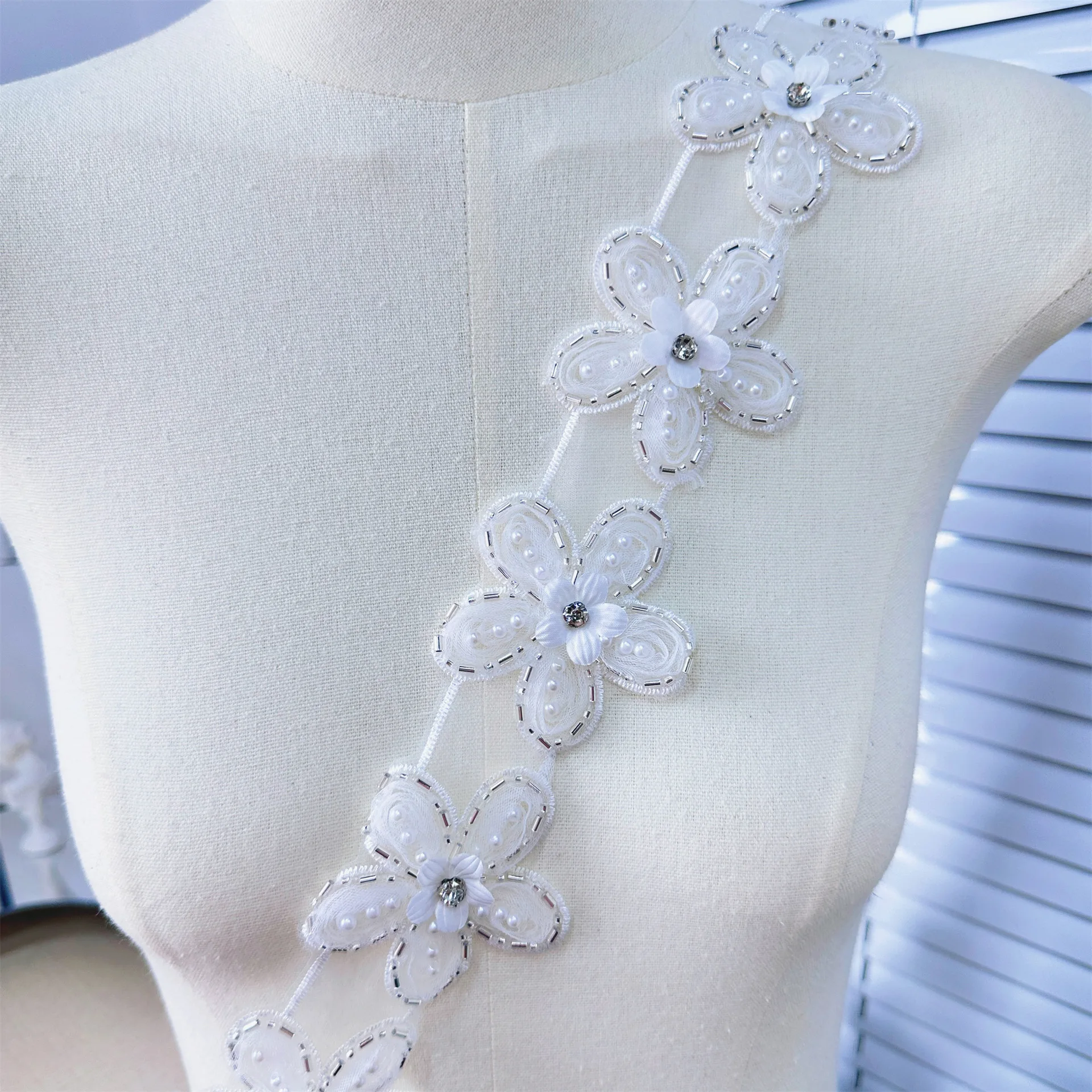 1PCS Dreidimensionale spitze zubehör DIY handgemachte kleidung kragen rock dekoration blume material