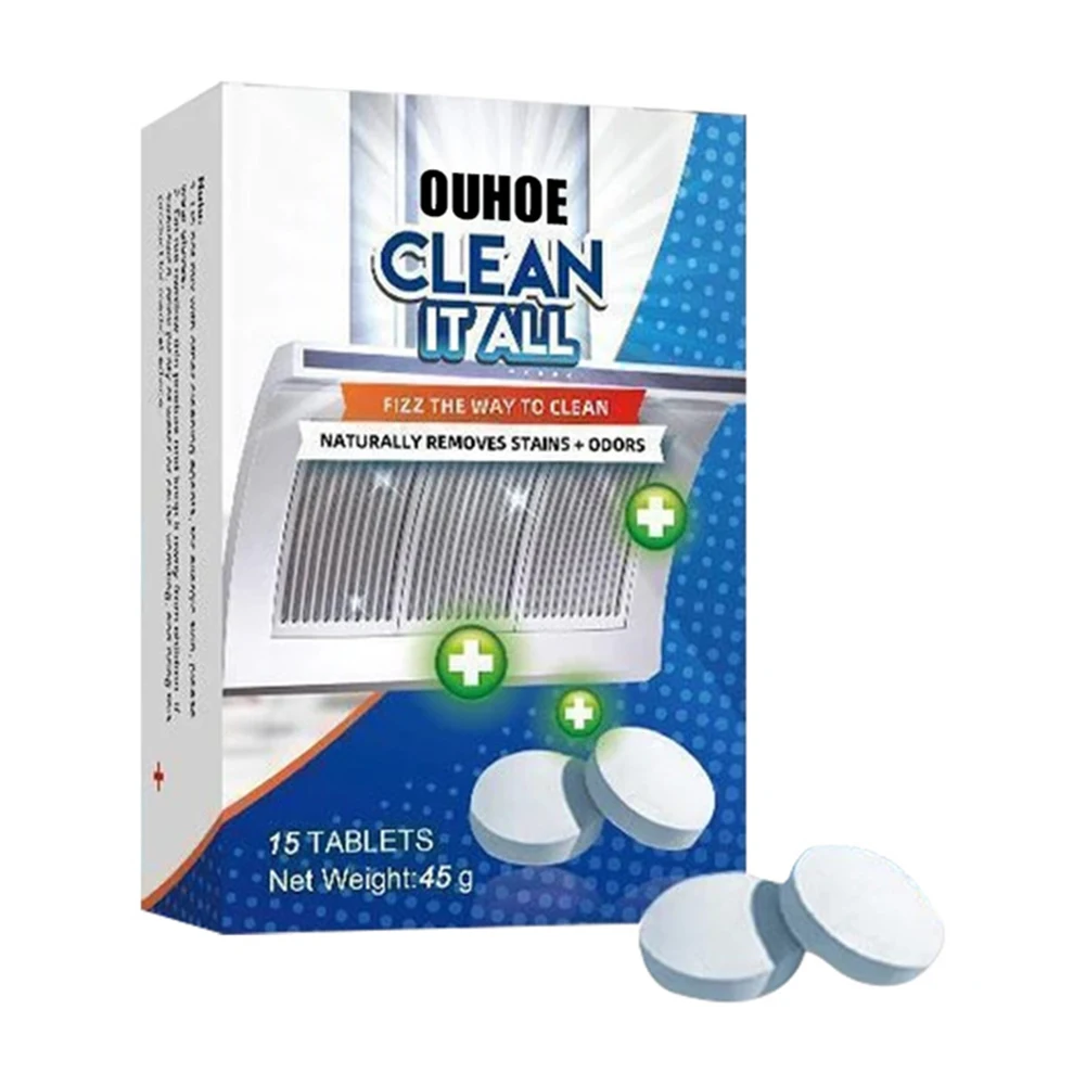 15pcs Kitchen Heavy Grease Cleaner Tablet Stove Oven Powerful Stain Remover Effervescent Kitchen Grease Foam Detergent