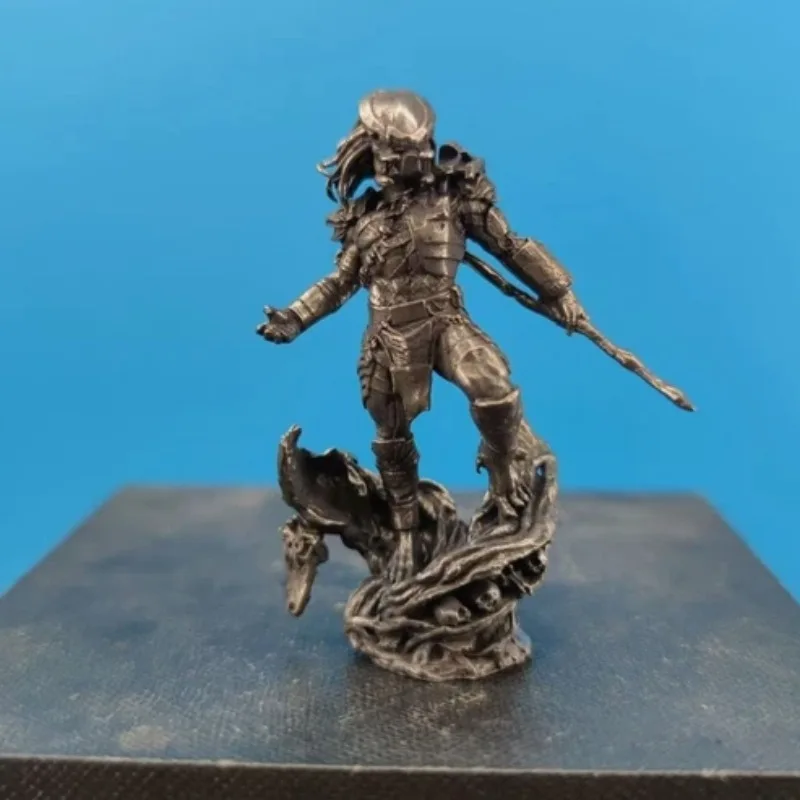 Black Pure Copper Monster people Warrior Handmade AVP Alien Dog Doll Ornament