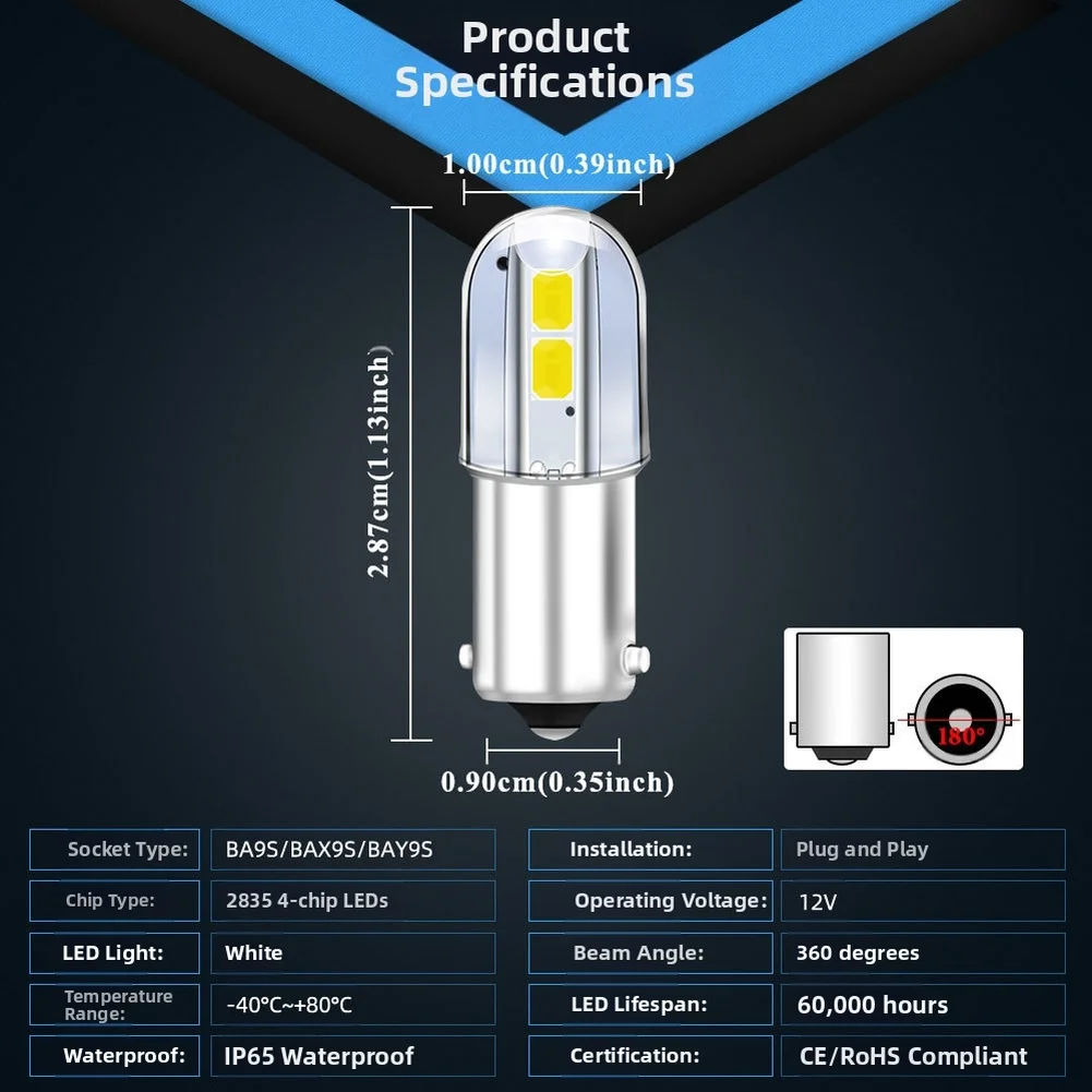 

10pcs 12V Car Interior Dome Reading Light License Plate Light Side Wedge Signal Lamp with Long Lifespan LEDs for Vehicle Use