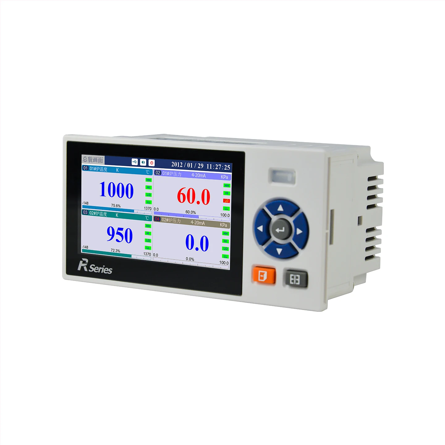 All-in-One LCD Color Paperless Recorder Measures Temperature Flow Rate Liquid Level Temperature Instruments