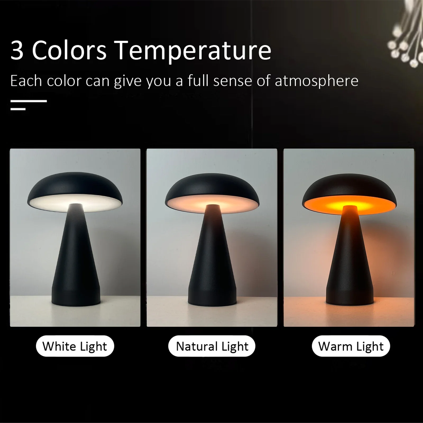 Nordic LED Night Light New Modern Minimalist Office Book LED Table Lamps Room Small Portable Bar Rechargeable mushroom lamp