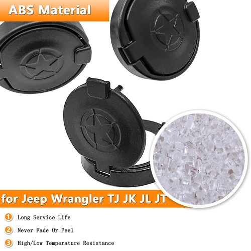 Imagen 2 del producto Cerradura de puerta embellecedora para llave de gato, cubierta de enchufe para Jeep Wrangler TJ JK JL gladiador JT 1997-2024, accesorios exteriores de coche