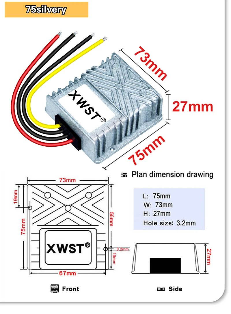 XWST DC DC Konstantstrom-Batterieladegerät 9-35 V 12 V 24 V bis 12,6 V 14,5 V 5 A 8 A 12 A 15 A 22 A Lithium-Blei-Säure mit Wasserdicht – Detail 20