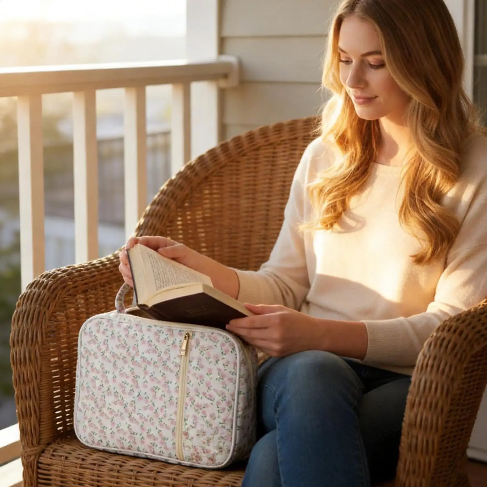 

Bible Cases For Woman Large Capacity Dustproof Organizer Book Protector Women Church Bag Book Case For Grandma Adults Lovers