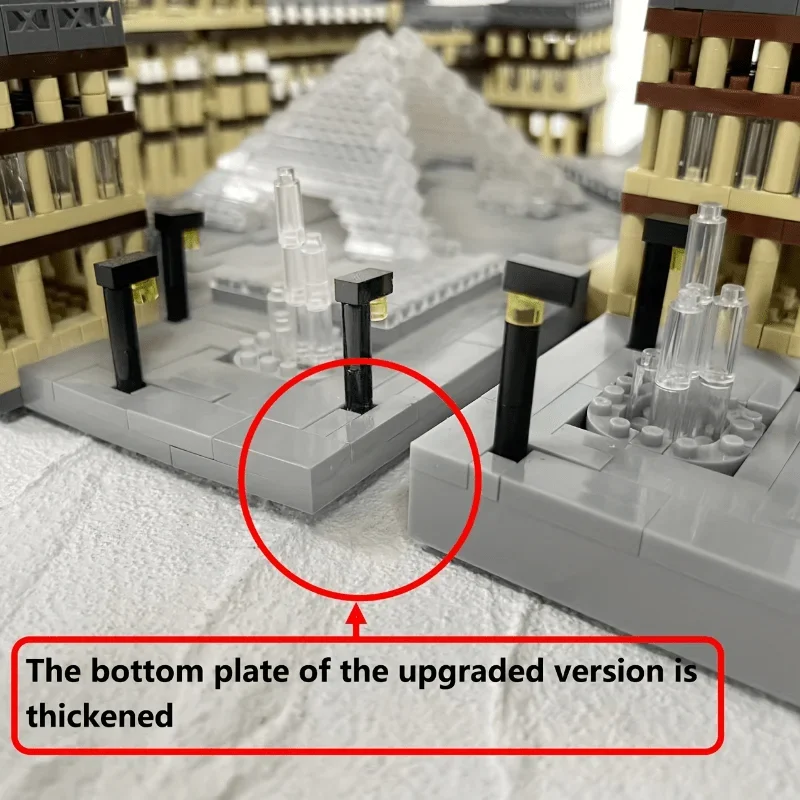 3377PCS Louvre Museum Micro Mini Bouwsteenset Iconische Kunstgalerie Bakstenen Model Prachtige detaillering Hoogwaardig materiaal