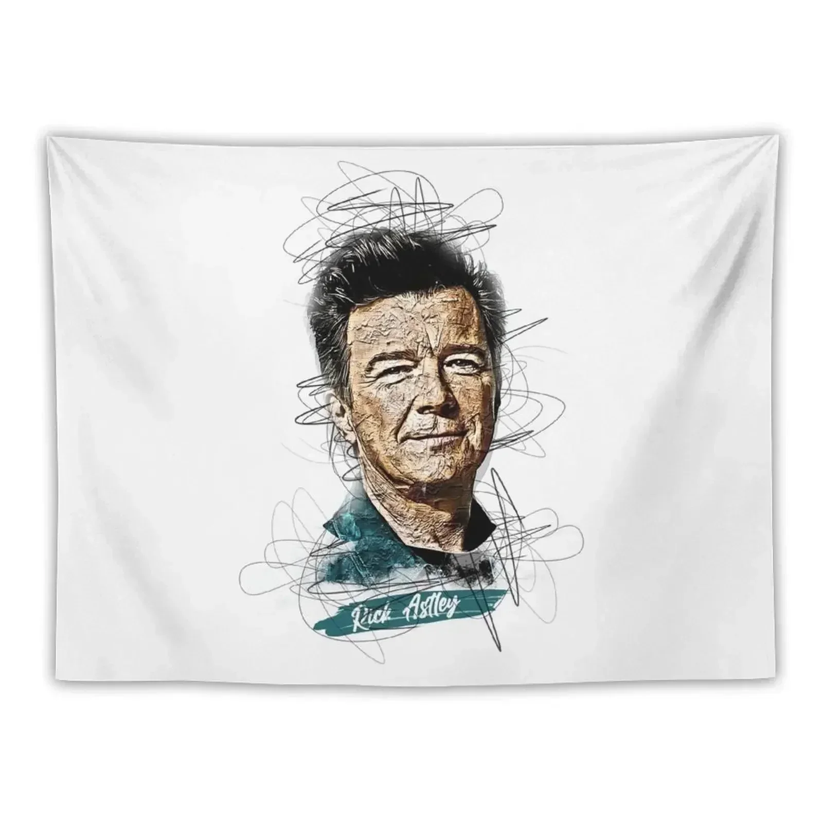 Rick Astley Shirt, Rick Astley Abstract Sketch Art Tapestry Wall Hanging Wall Wall Art Tapestry