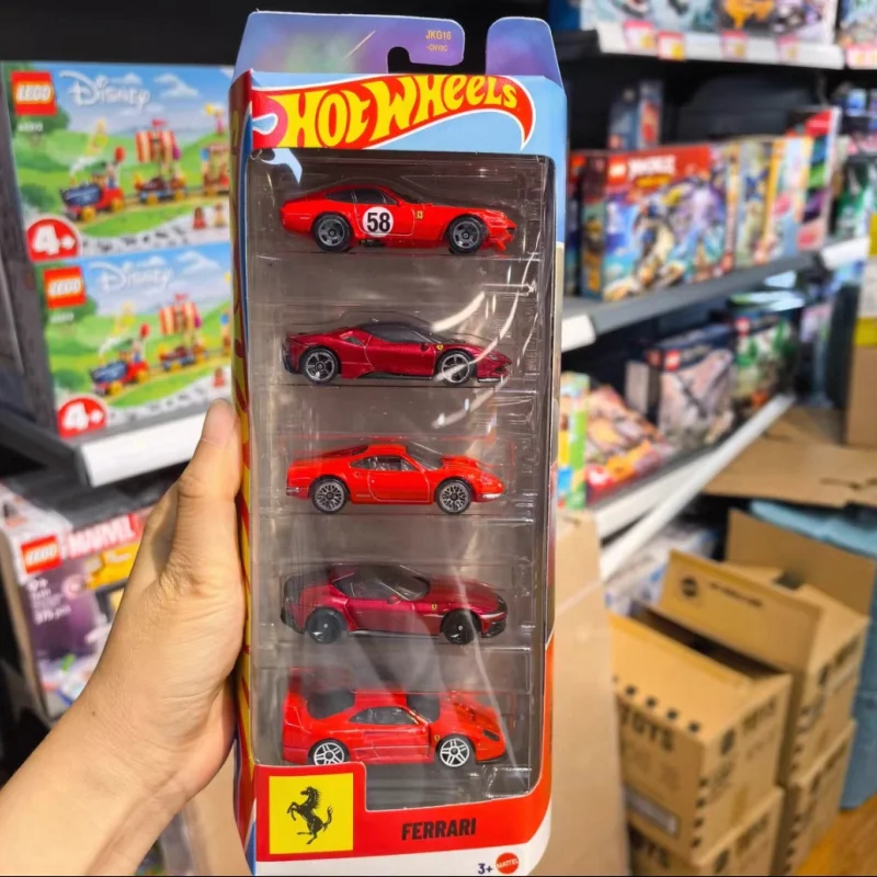 

Genuine In Stock Hot Wheels Ferrari Race Cars New 5 Pack Diecast Alloy Collectible Models Collection Display Enthusiasts Gift