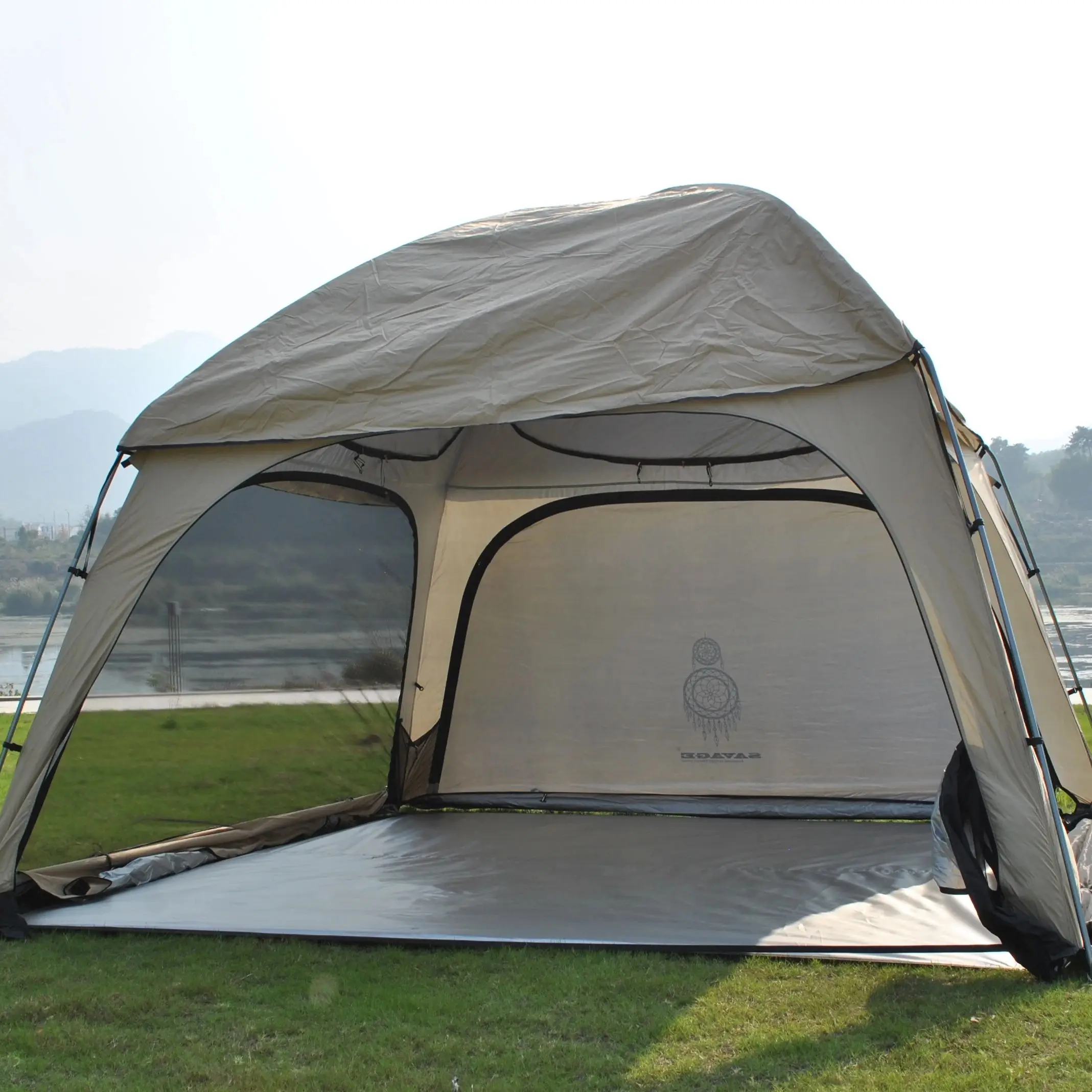 Tents For Adult Camping, Luxury Mesh Doors 6 Person Family Large Space Dome Sunshade Waterproof Portable Outdoor All Season