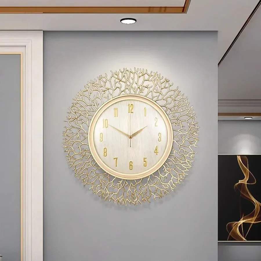 Gold Living Room Wall Clock Bedroom Elegant Decorative Stylish Wall Clock Modern Design Luxury Reloj Pared Orologio Da Parete