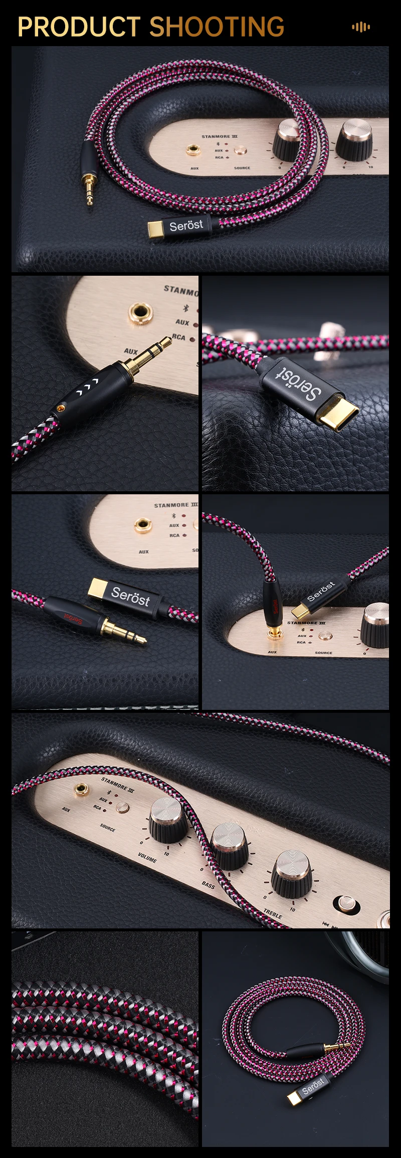 Serost Moon HiFi Audio OCC-Kabel aus Einkristallkupfer, Typ-C auf 3,5-mm-Aux-Buchse für Musikplayer, Lautsprecher, Kopfhörerverstärker – Detail 9