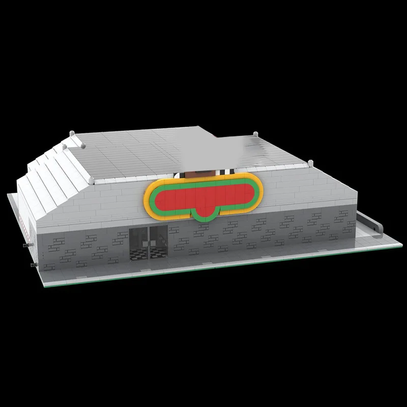 Popular Game Model MOC Building Bricks Game Scene Pizza Shop Modular Technology Children Holiday Gifts Assemble Toys Suit