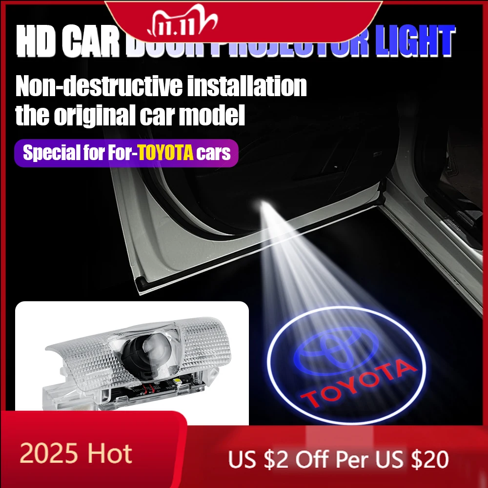 

Колпаки ступиц Автомобильный светодиодный HD-проектор Лампа двери автомобиля Добро пожаловать для Toyota Corolla Camry Prius Prado Venza Land Cruiser Sequoia Previ