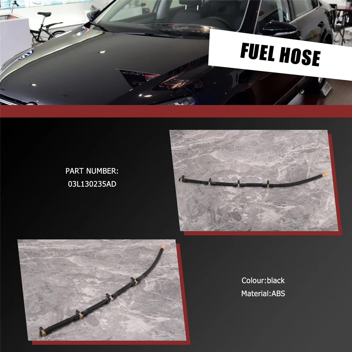 

03L130235AD Fuel Return Line Fuel Return Hose Tank Line Hose Pipe Injector Hose Leak Line for Amarok 2010-—L48A