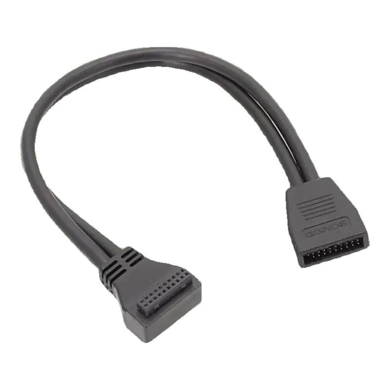 

USB3.0 90degree Angle or Straight Motherboard Front Connector 19/20Pin Male to Female Extension Cable for Mainboard