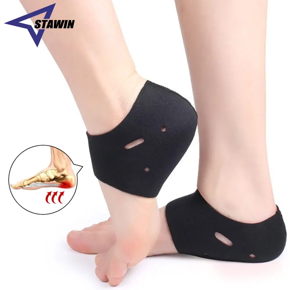 1 Pair Sports Heel Protector Sleeve Heel Pads Heel Cups Plantar Fasciitis Support Feet Care Skin Repair Cushion Half-yard Socks