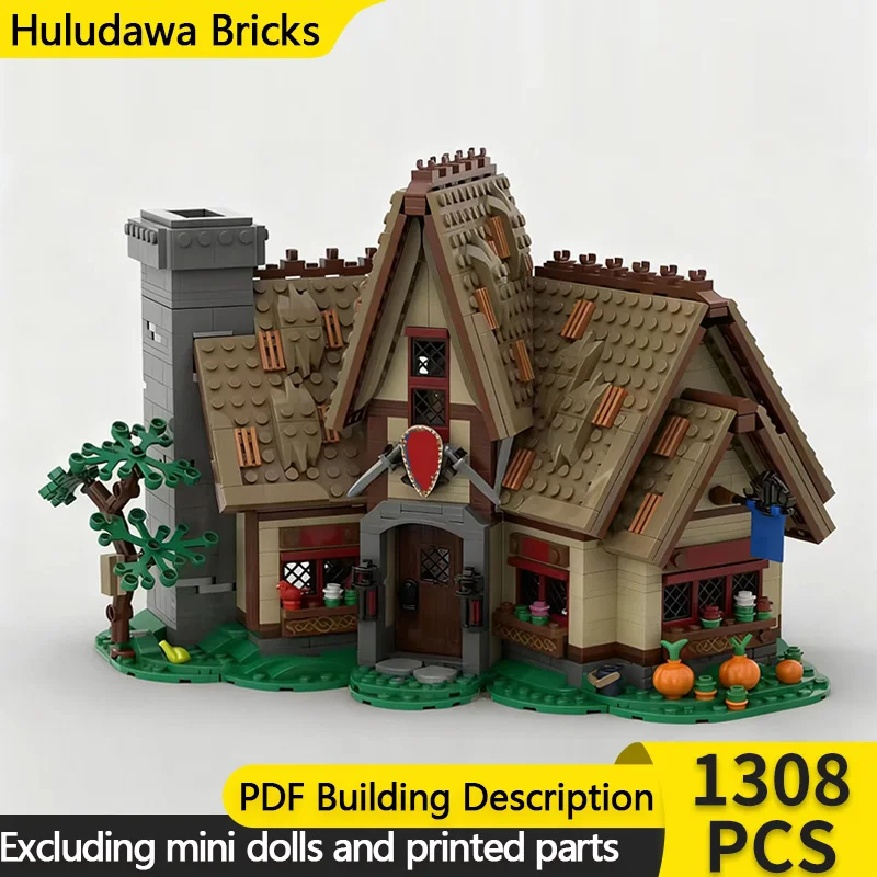 

Средневековый замок, модель MOC, строительные кирпичи, зимняя деревня, Inn, модульная технология, детские праздничные подарки, сборные игрушки, костюм