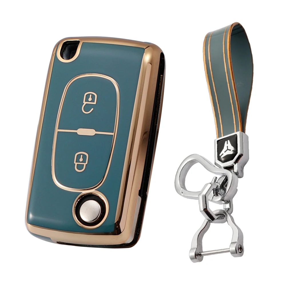 New TPU Car Key Case For Peugeot 1007/206/207/208/3008/307/308/407/5008/607/807/For Citroen Berlingo/C-Zero/C1/C2/C3/C4/C6/C8