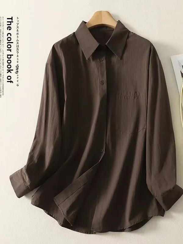 Damska kurtka w stylu retro, długa, luźna, codzienna, koreańska, jesienna, oddychająca, bawełniana, z kołnierzem.