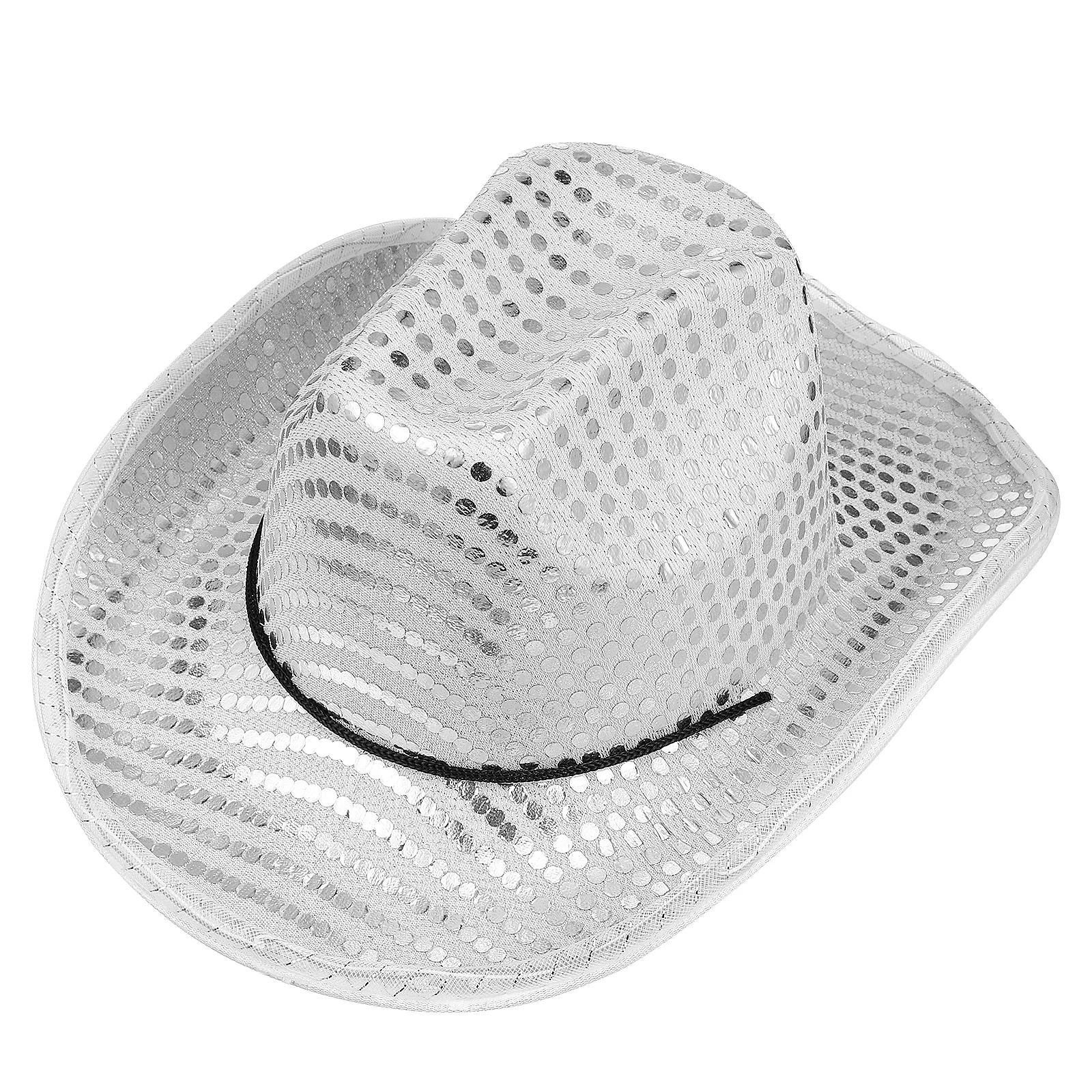 

Silver Sequin Cowboy Hat Sparkly Hat Party Hats for Adults Festival Dress Up Hats Party