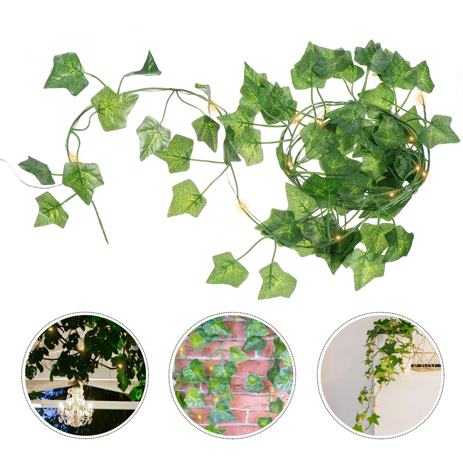 

Decorative Rattan String Lamp LED Lights Green Leaves for Home Garden Bar Store Dorm Yard Garden Decorative Light