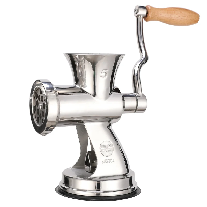 Hand Operated Meat Grinder Multifunctional Kitchen Appliance 304 Stainless Steel Home Manual Sausage Stuffer Mincer (Col