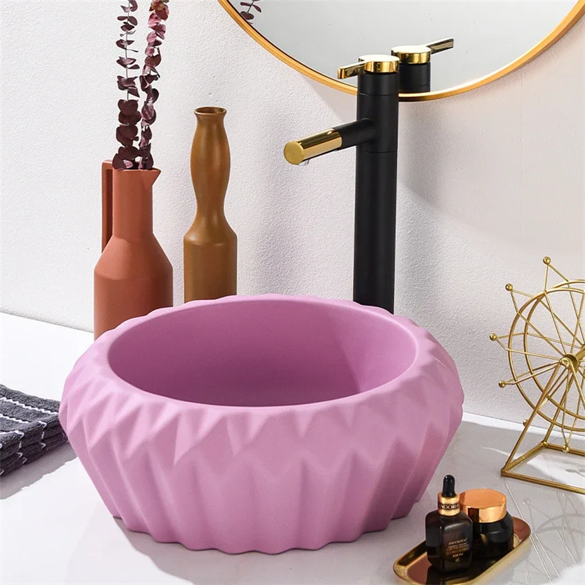 Nordic Creative Ceramic Washbasin Household Bathroom Modern Minimalism Restaurant Hotel Wash Basins Integrated Ceramic Basin