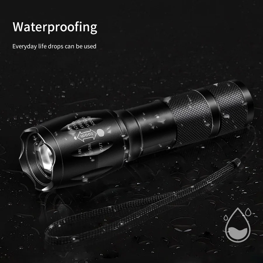 Multifunction Portable Flashlight Four Colors LED Torch Outdoor Emergency for Fishing Camping Hunting Photography Lighting