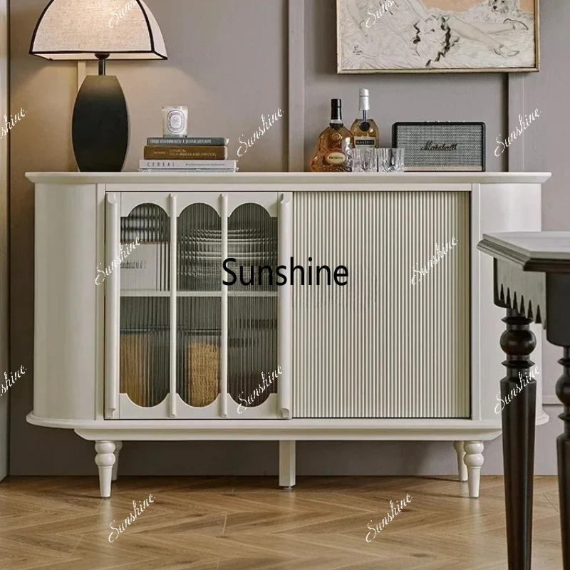 

Американский свет, роскошный входной шкаф для гостиной, стеклянный шкафчик с раздвижной дверью, сервант из цельного дерева в стиле ретро