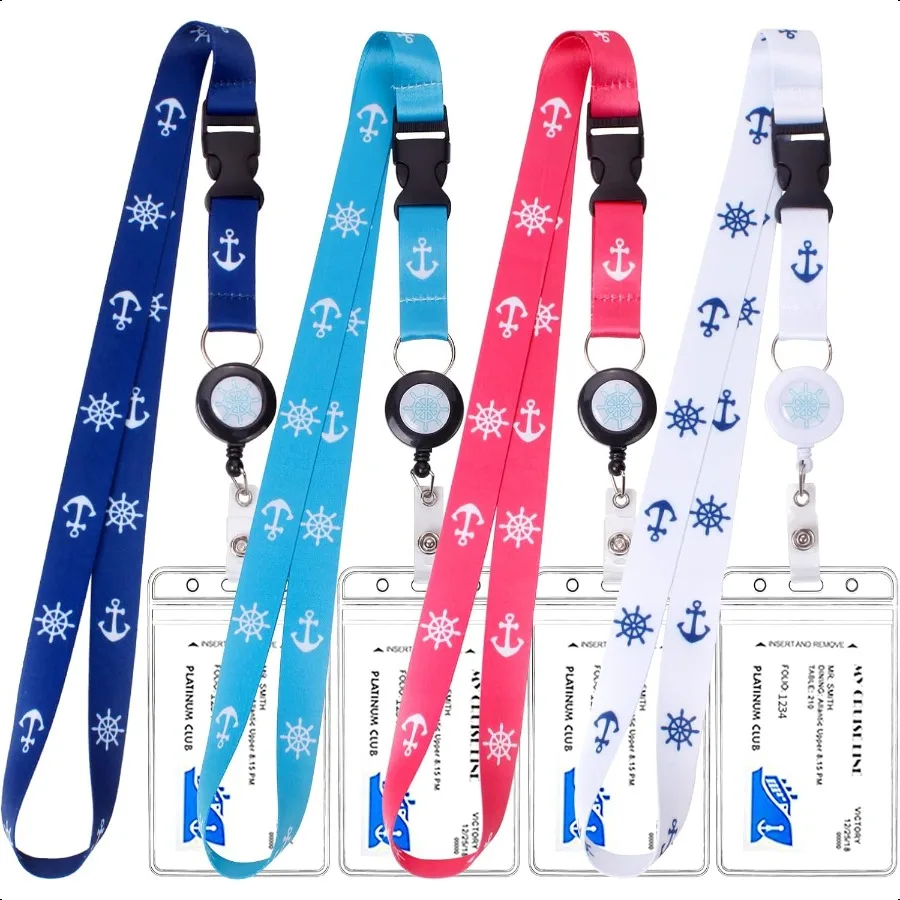 

Retractable Waterproof Lanyard with ID Badge Reel Holder and Detachable Buckle for Ships Key Cards Cruise Essentials and Must H