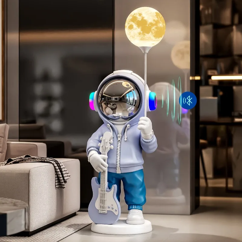 Home Decor Astronaut Guitar Bluetooth Speaker Art Sculpture Floor Decoration Living Room TV Cabinet Entrance Statue Decorations
