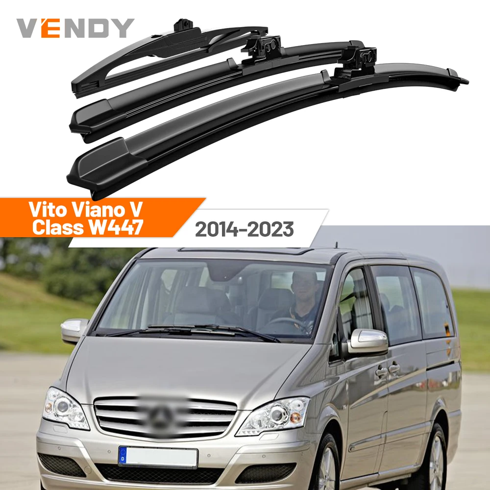 

For Mercedes Benz Vito Viano V Class W447 2014-2023 Front & Rear Windshield Wiper Blades Windscreen Wipers Set Accessories